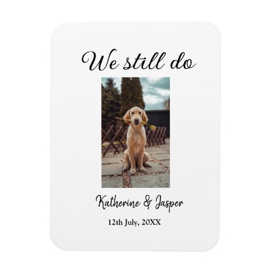 Wir machen noch Ehepaar Foto Name Datum sim Magnet (Vertikal)