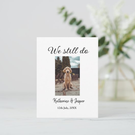 Wir machen noch Ehepaar Foto Name Datum sim Postkarte (Stehend Vorderseite)