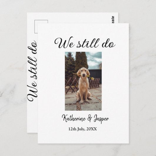 Wir machen noch Ehepaar Foto Name Datum sim Postkarte (Vorne/Hinten)