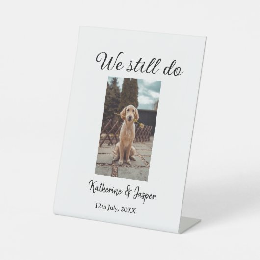 Wir machen noch Ehepaar Foto Name Datum sim Sockelschild (Vorderseite)