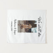 Wir machen noch Ehepaar Foto Name Datum sim Wandteppich (Vorderseite (Horizontal))