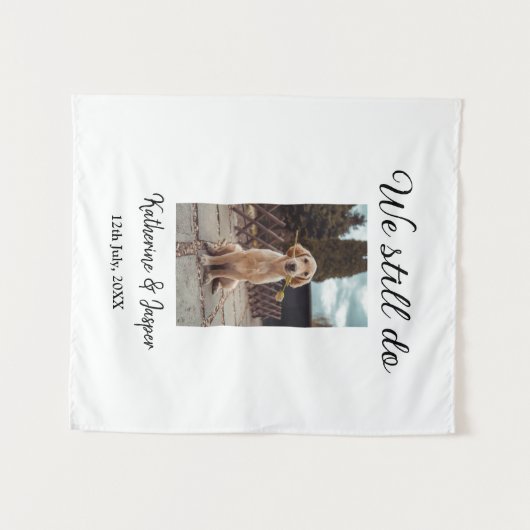 Wir machen noch Ehepaar Foto Name Datum sim Wandteppich (Vorderseite (Horizontal))