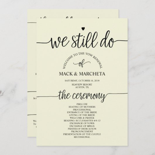 Wir machen noch eine Programmkarte Einladung (Vorne/Hinten)