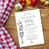 Wir machen noch GRILLEN Hinterhof Party Hochzeitst Einladung