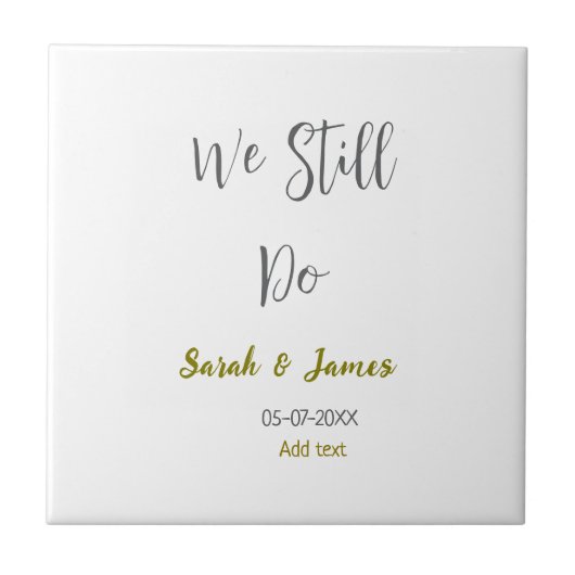 Wir machen noch Hochzeitstag einfaches graues Gold Fliese (Vorderseite)