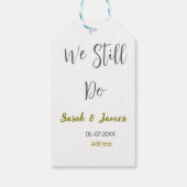 Wir machen noch Hochzeitstag einfaches graues Gold Geschenkanhänger (Rückseite)