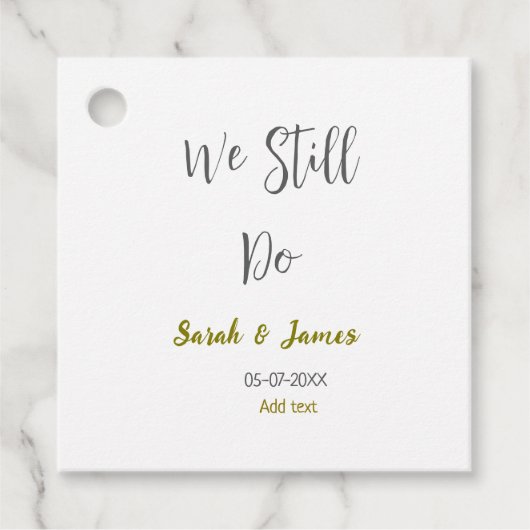 Wir machen noch Hochzeitstag einfaches graues Gold Geschenkanhänger (Vorderseite)