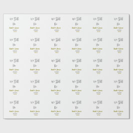 Wir machen noch Hochzeitstag einfaches graues Gold Geschenkpapier
