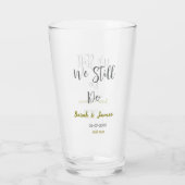 Wir machen noch Hochzeitstag einfaches graues Gold Glas (Rückseite)