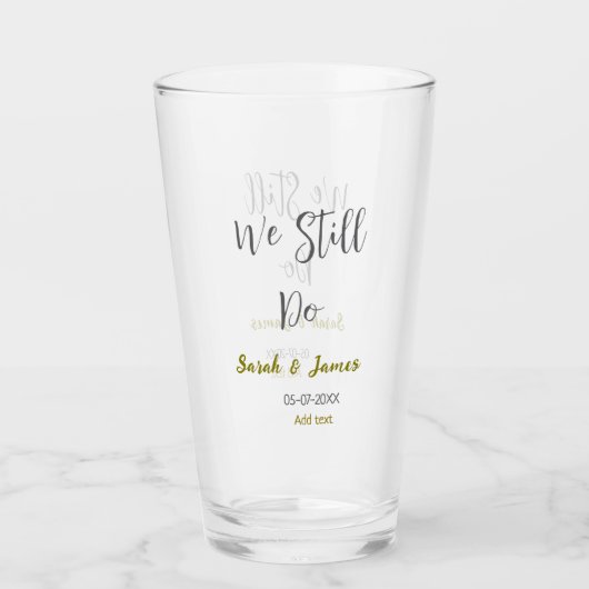 Wir machen noch Hochzeitstag einfaches graues Gold Glas (Vorderseite)