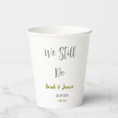 Wir machen noch Hochzeitstag einfaches graues Gold Pappbecher (Rückseite)