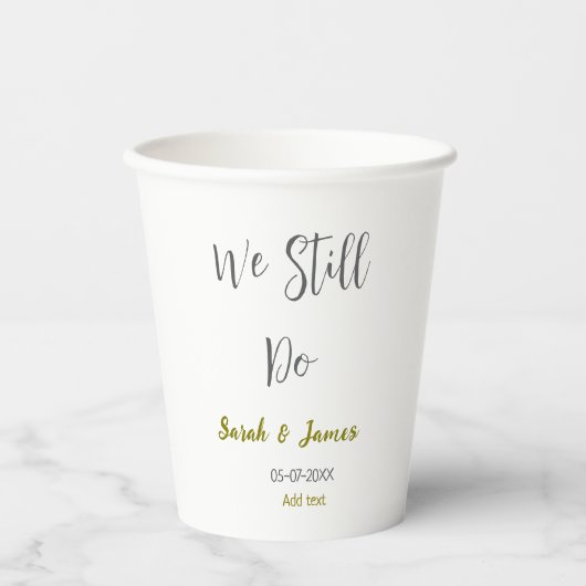 Wir machen noch Hochzeitstag einfaches graues Gold Pappbecher (Vorderseite)
