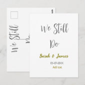 Wir machen noch Hochzeitstag einfaches graues Gold Postkarte (Vorne/Hinten)