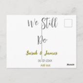 Wir machen noch Hochzeitstag einfaches graues Gold Postkarte (Rückseite)
