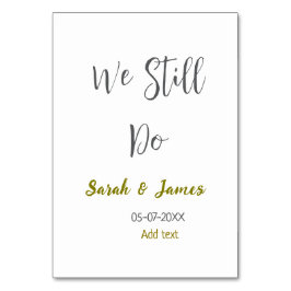 Wir machen noch Hochzeitstag einfaches graues Gold Tischnummer