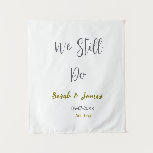 Wir machen noch Hochzeitstag einfaches graues Gold Wandteppich (Vorderseite)