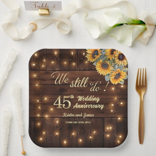 Wir machen noch immer 45. Hochzeitsjubiläum Lichte Pappteller (Hochzeit)