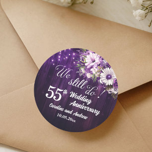 Wir machen noch immer 55. Hochzeitstag Lichterkett Runder Aufkleber