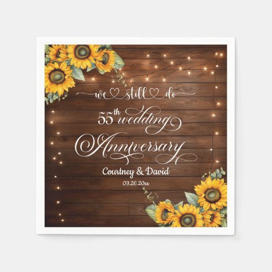 Wir machen noch immer 55. Wedding Anniversary Stri Serviette (Vorderseite)