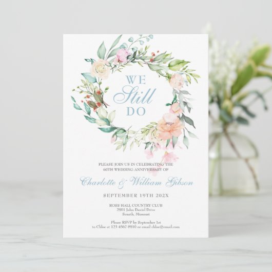 Wir machen noch immer 60 Jahre Jubiläum Vow Renewa Einladung (Stehend Vorderseite)