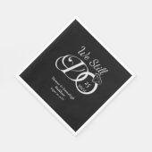 Wir machen noch immer die Jubiläumstypografie Blac Serviette (Ecke)