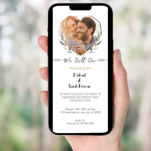 Wir machen noch immer ein elegantes Foto Hochzeit  Einladung