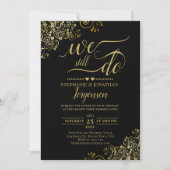 Wir machen noch immer eine elegante Black & Gold V Einladung (Vorderseite)