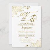 Wir machen noch immer eine elegante Gold- und Whit Einladung (Vorderseite)