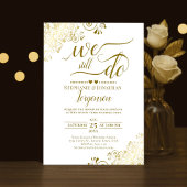 Wir machen noch immer eine elegante Gold- und Whit Einladung