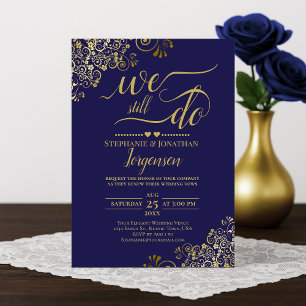 Wir machen noch immer eine elegante Marine Blue & Einladung