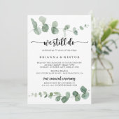 Wir machen noch immer eine grüne Eukalyptus-Vow-Er Einladung (Stehend Vorderseite)