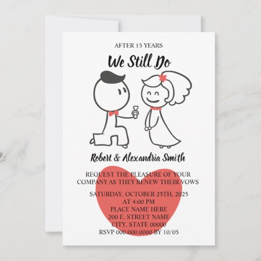 Wir machen noch immer eine Neuauflage zum Hochzeit Einladung (Vorderseite)