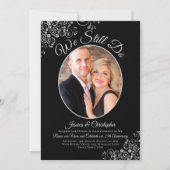 Wir machen noch immer eine Schwarz-Silber-Hochzeit Einladung (Vorderseite)