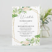 Wir machen noch immer Elegant Greenery Vow Renewal Einladung (Stehend Vorderseite)