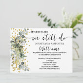 Wir machen noch immer Eukalyptus Gold zum Hochzeit Einladung (Stehend Vorderseite)