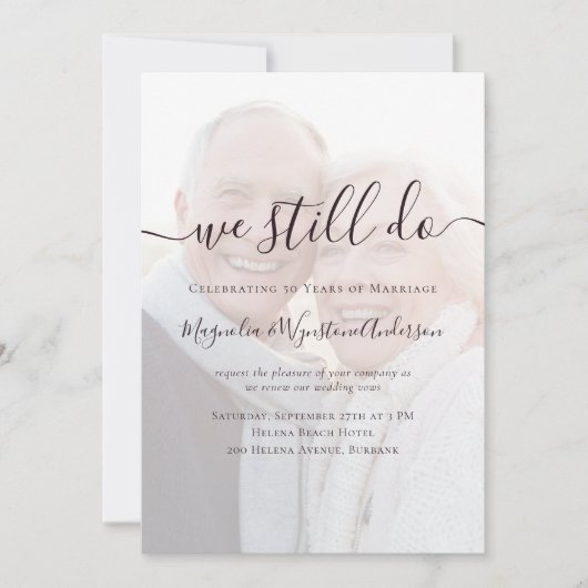 Wir machen noch immer Foto-Vow-Erneuerung Einladung (Vorderseite)