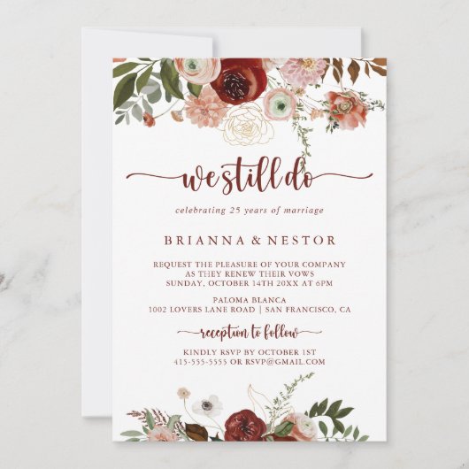 Wir machen noch immer Gold-Rustikal-Blütenwoche Einladung (Vorderseite)