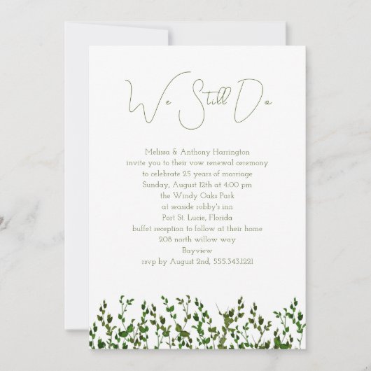 Wir machen noch immer Grünen Vow Erneuerungs-Zerem Einladung (Vorderseite)