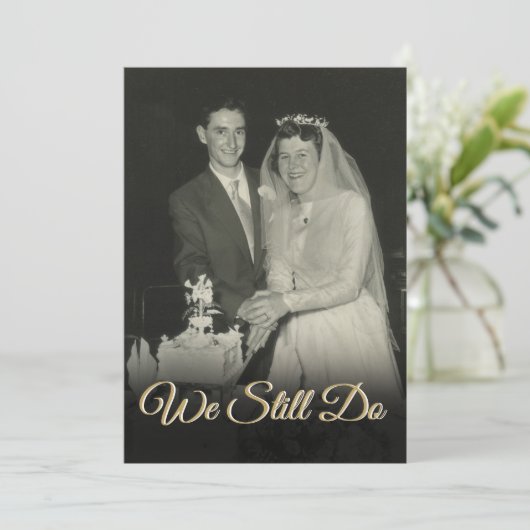 Wir machen noch immer jedes Jahr ein Foto zum Hoch Einladung (Stehend Vorderseite)