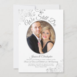 Wir machen noch immer Silver Curls White Wedding V Einladung