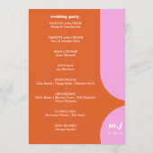 Wir machen Orange Retro Style Wedding Order of Ser Programm (Rückseite)