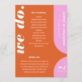 Wir machen Orange Retro Style Wedding Order of Ser Programm (Vorderseite)