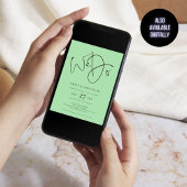 Wir machen QR-Code Celadon Green Wedding Einladung