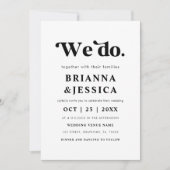 Wir machen Retro Script Typografie & Foto Monogram Einladung (Vorderseite)