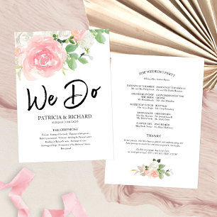 Wir machen rosa errötende Rosen Florale Hochzeitsp Programm