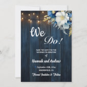 Wir machen rustikale blaue Holzsägeenleuchten mit  Save The Date (Vorderseite)