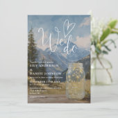 Wir machen Rustikale Boho-Berg-Mason-Jar-Hochzeit Einladung (Stehend Vorderseite)