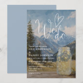 Wir machen Rustikale Boho-Berg-Mason-Jar-Hochzeit Einladung (Vorne/Hinten)