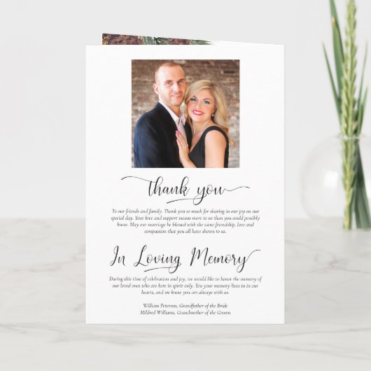 Wir machen Rustikale Wasserfarben Pinecones Hochze Programm (Rückseite)