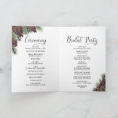 Wir machen Rustikale Wasserfarben Pinecones Hochze Programm (Innenseite)